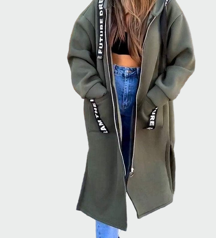 Дълго палто с качулка