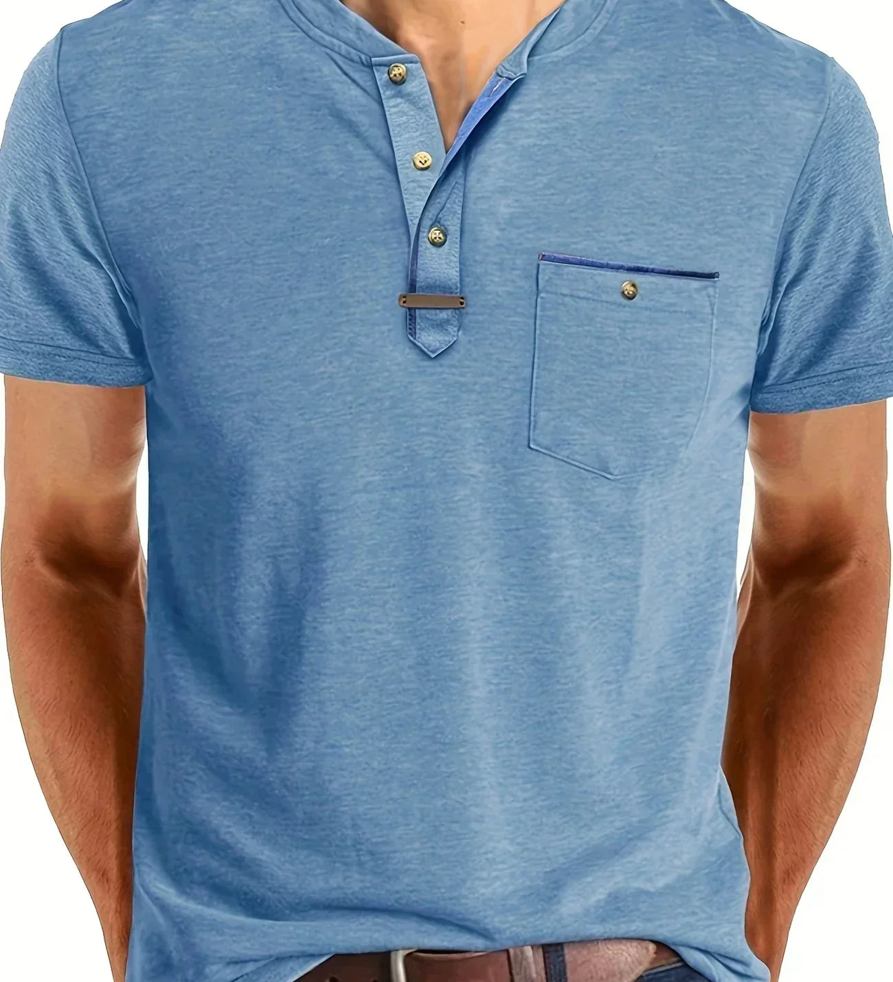 Чавор - Стилна тениска с кръгло деколте и джоб