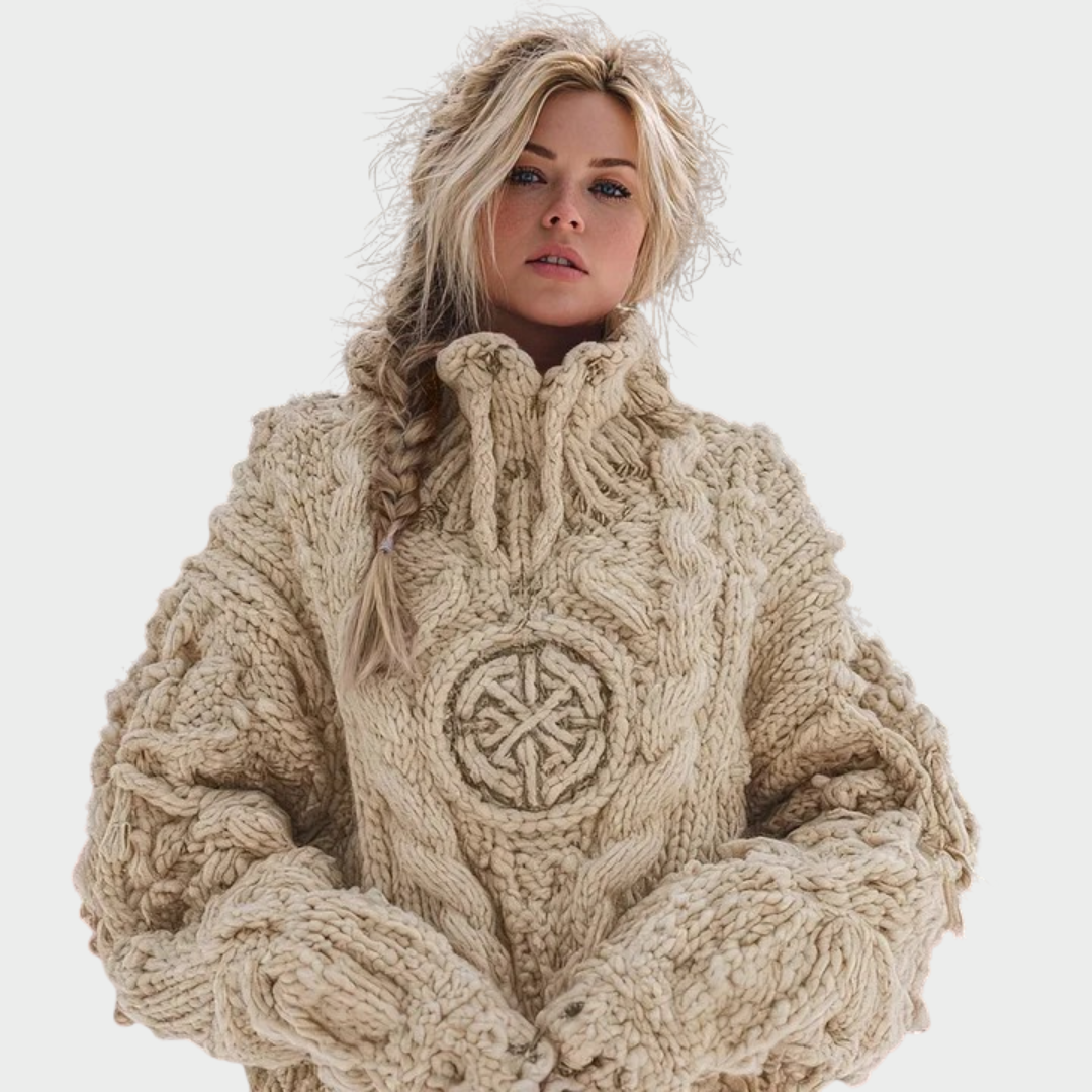 Емилия – Топъл вълнен пуловер с руни