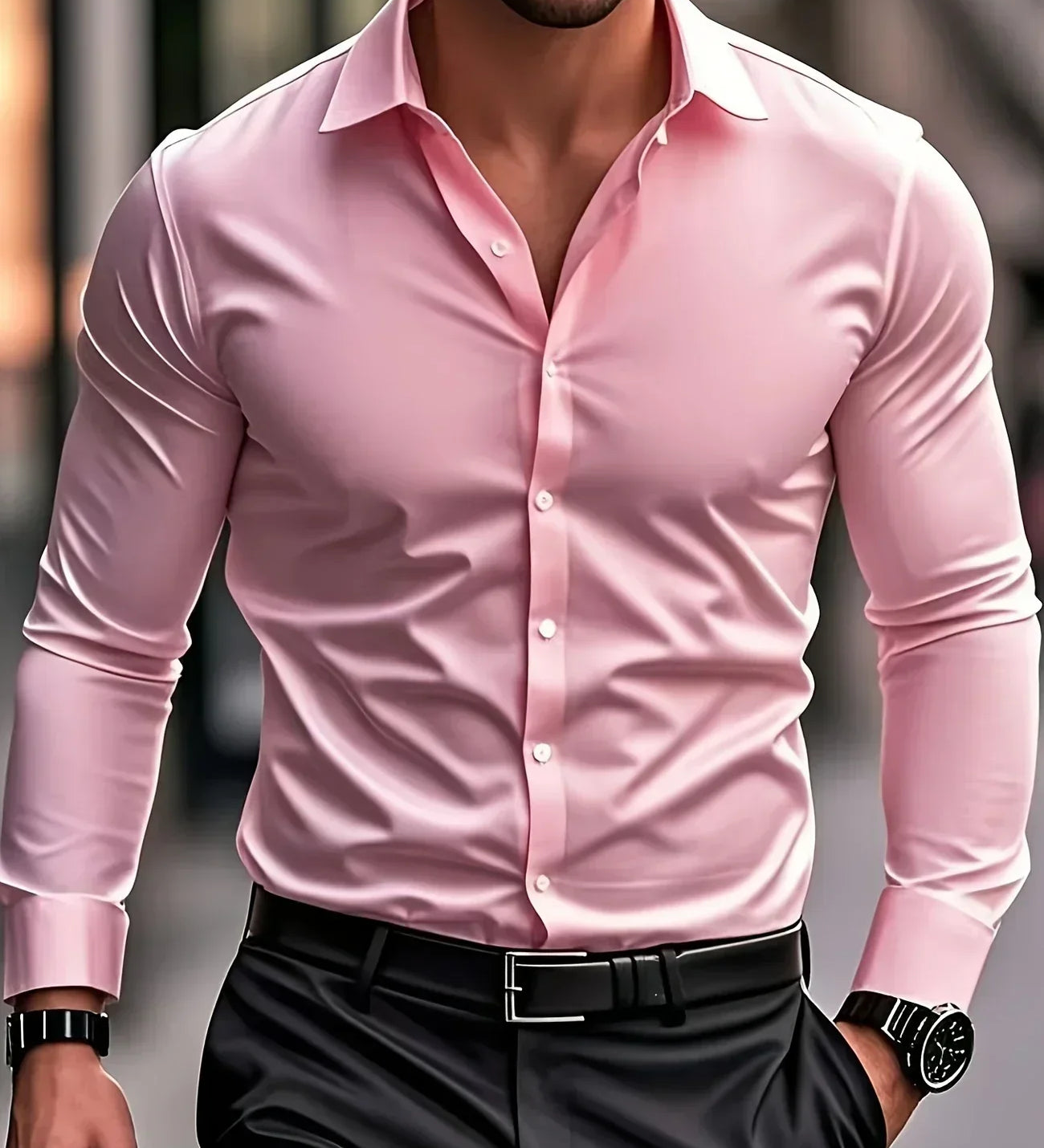 Найчо - Елегантна риза с дълги ръкави и копчета