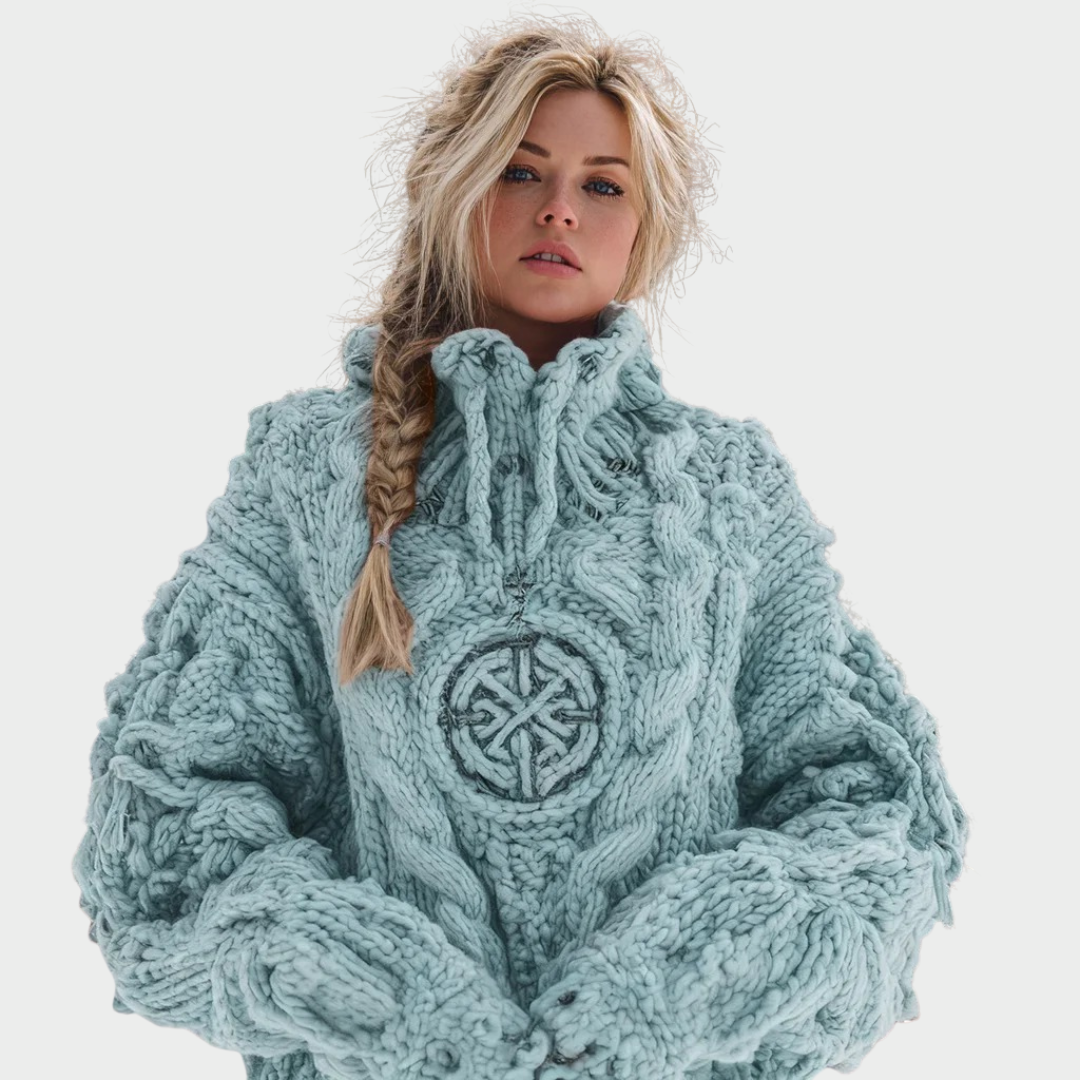 Емилия – Топъл вълнен пуловер с руни