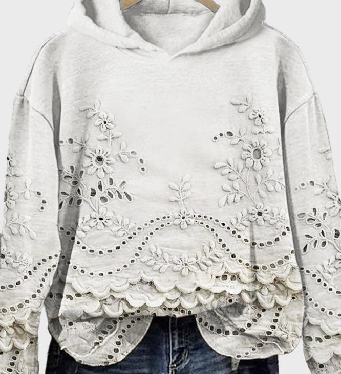 Джъмпер с Капюшон от Дантела в Зелено