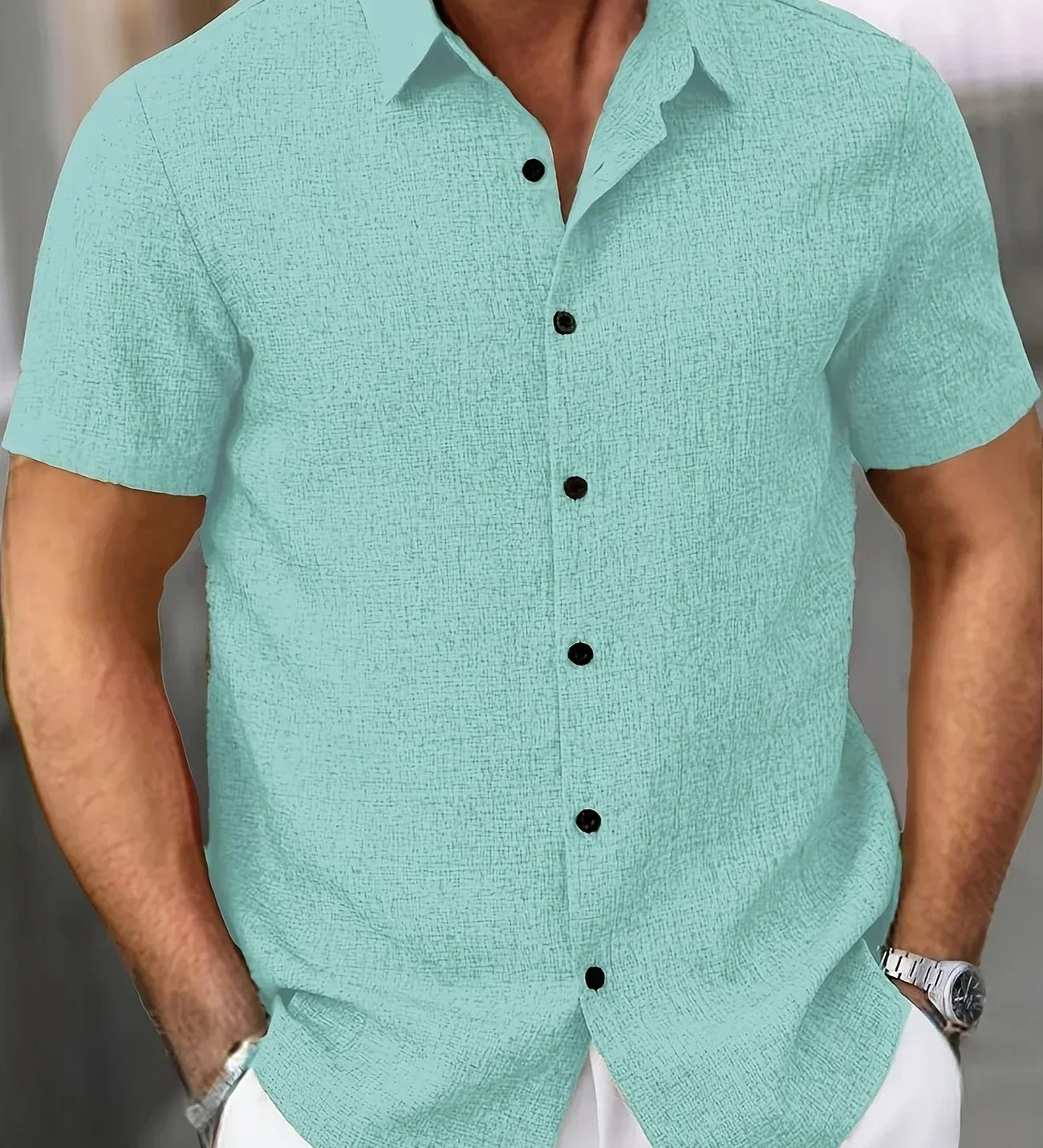 Здравчо - Лека риза с къс ръкав от лен