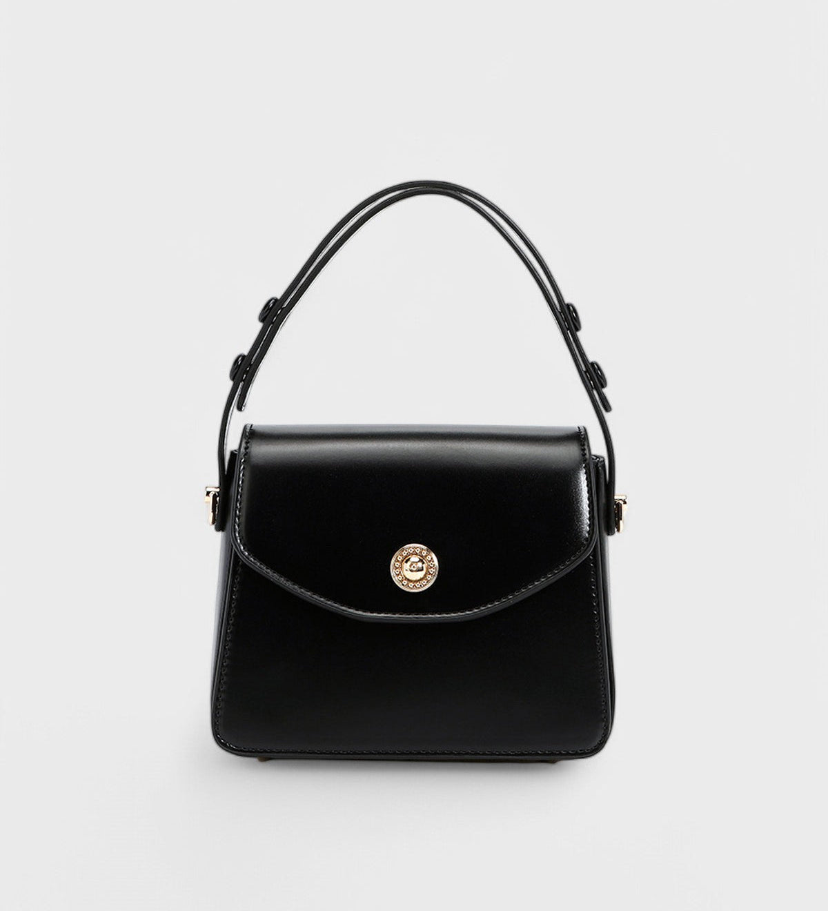 Violeta™ - Чанта за през рамо от структурирана лачена кожа