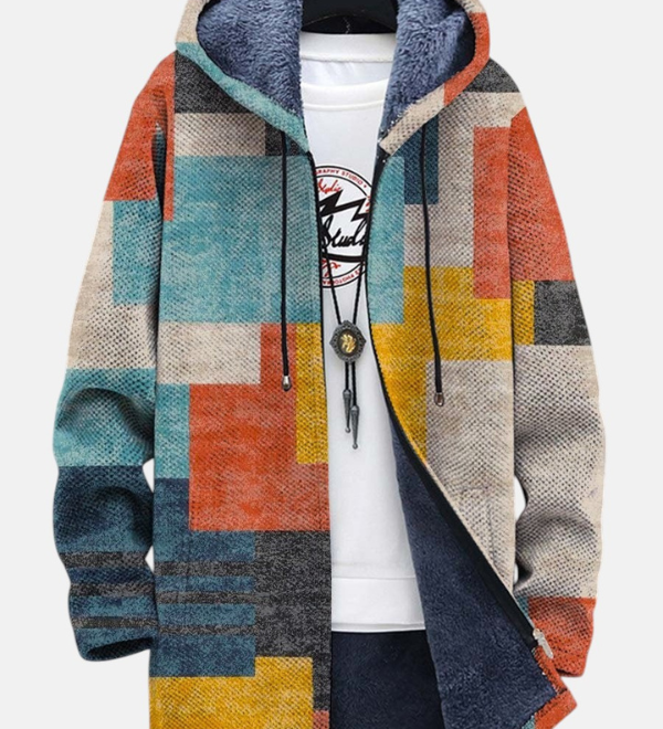 Геометричен - Луксозен кардиган, вдъхновен от изкуството