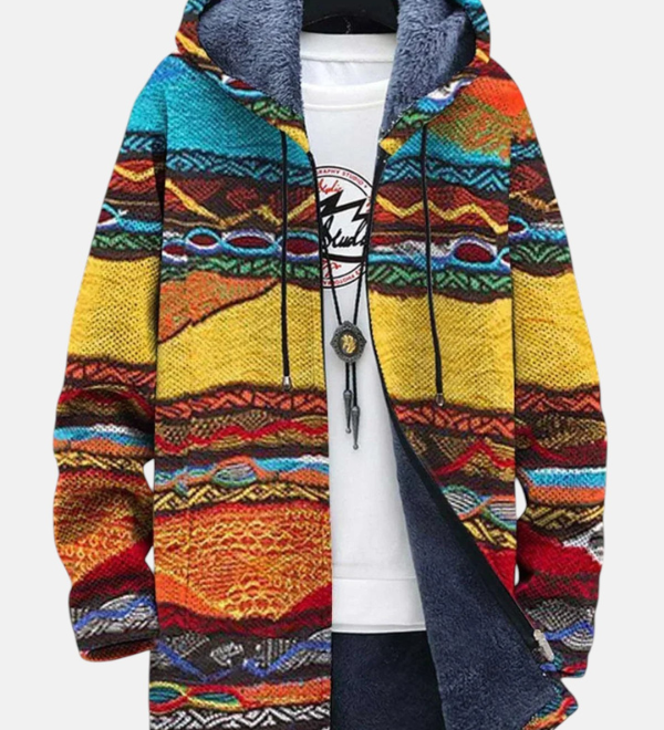 Геометричен - Луксозен кардиган, вдъхновен от изкуството