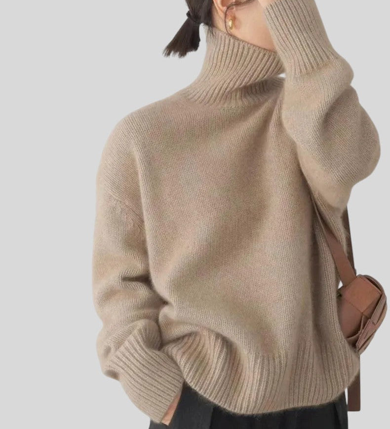 Milena™ - Кашмирен пуловер с висока яка