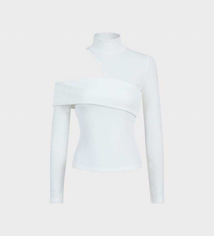 Neli™ - Къс плетен пуловер с висока яка