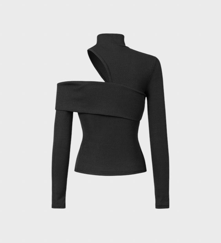 Neli™ - Къс плетен пуловер с висока яка