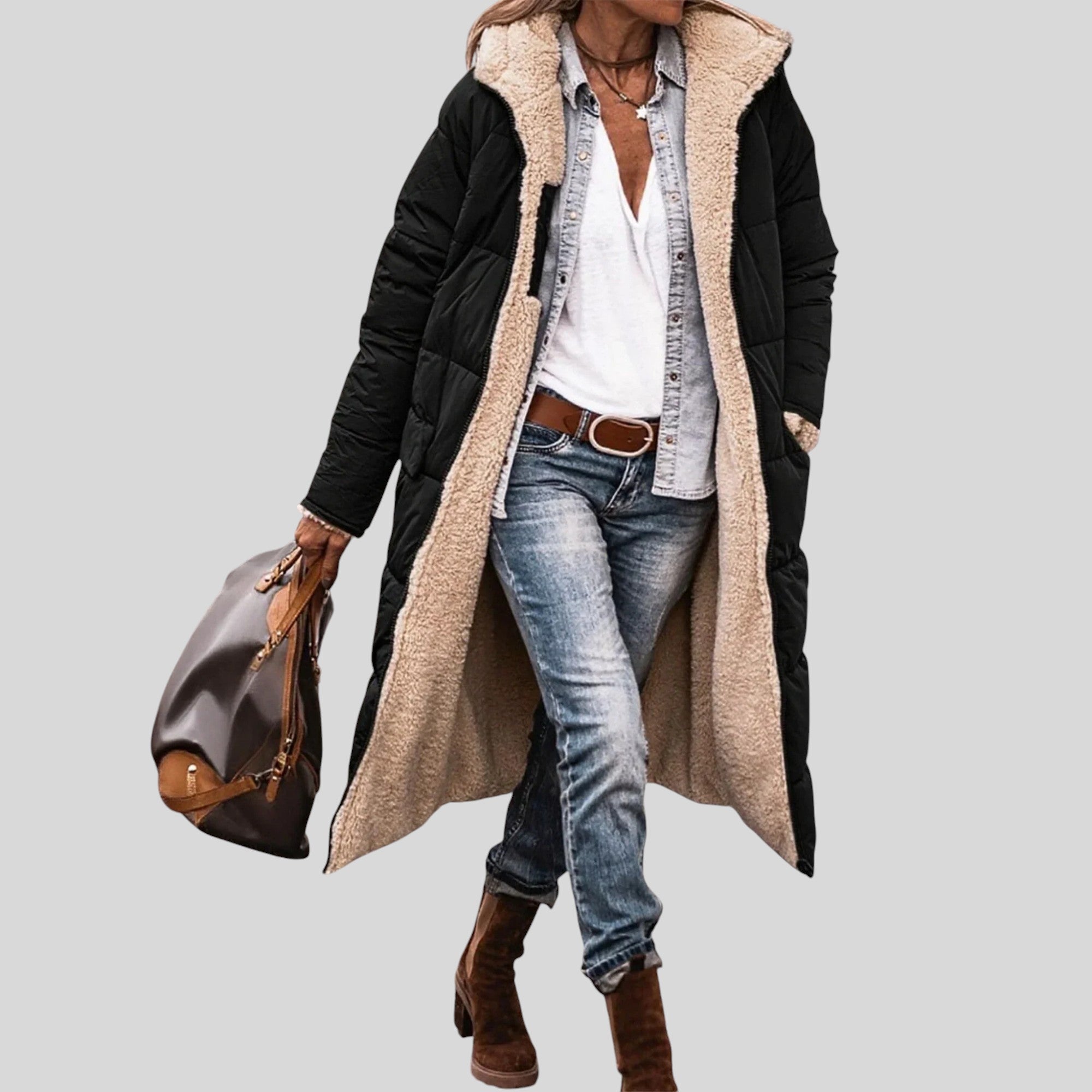 Liliana™ - Топло подплатено яке с качулка