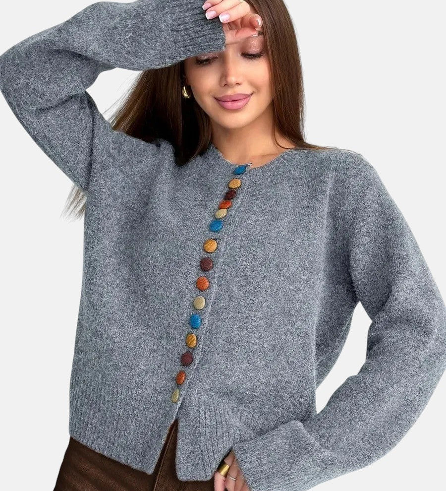 НОЕЛ - КАРДИГАН С БУТОНЕН АКЦЕНТ