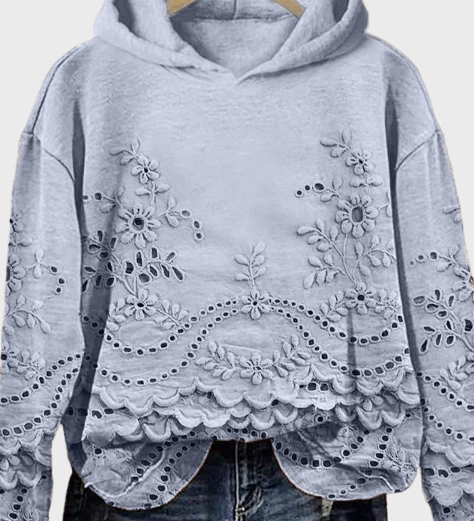 Джъмпер с Капюшон от Дантела в Зелено