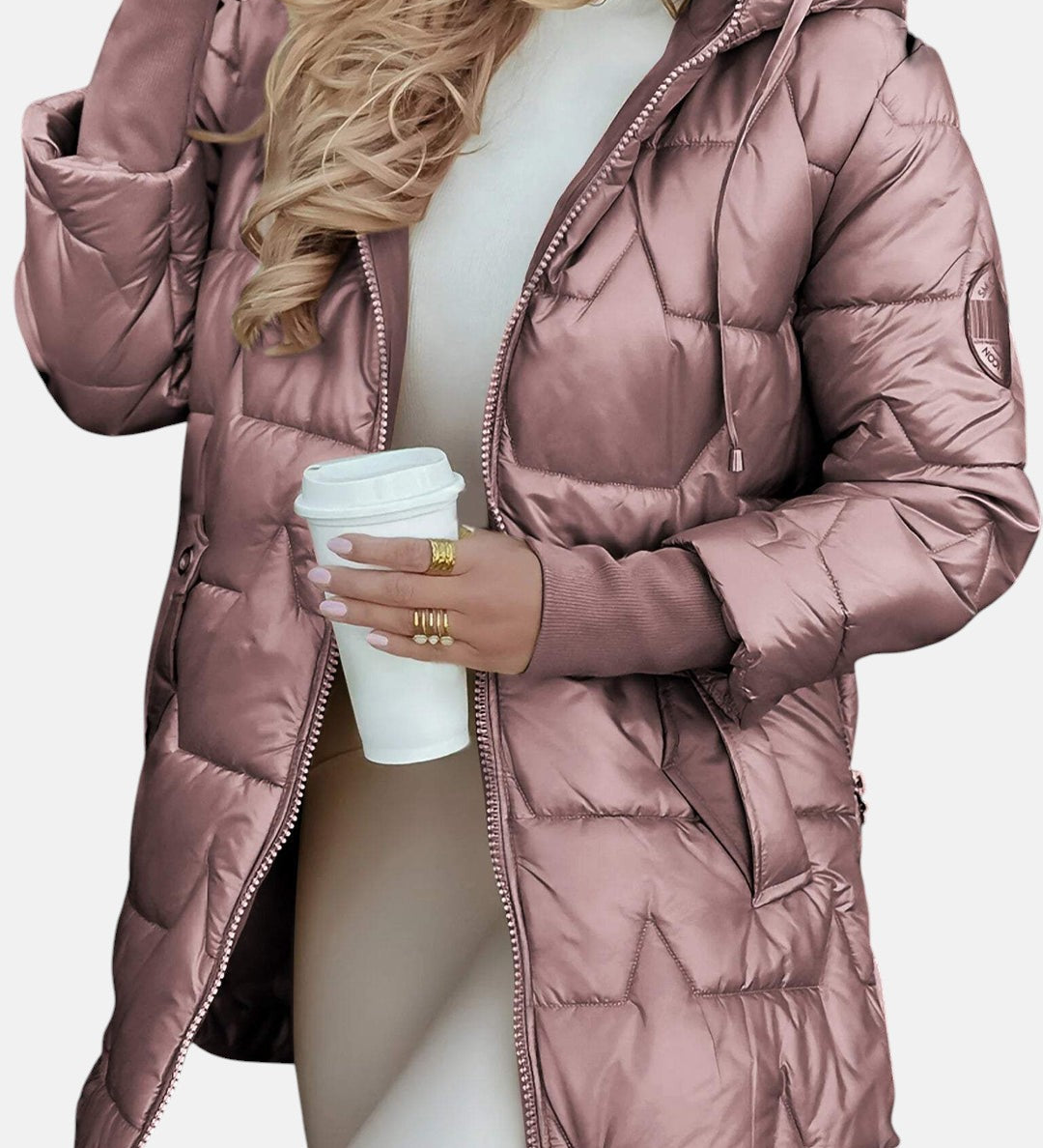 Милена - Дълга и топла подплатена яке с качулка