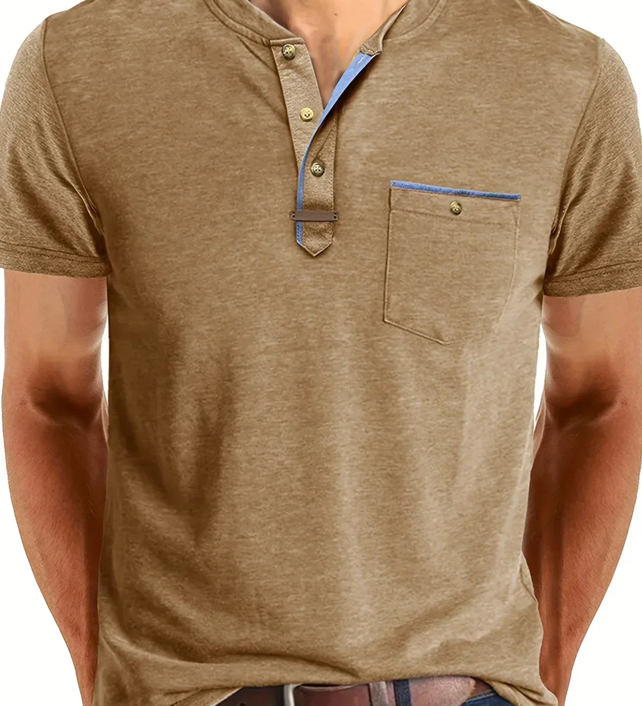 Чавор - Стилна тениска с кръгло деколте и джоб