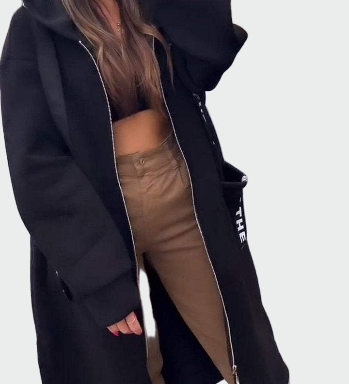 Дълго палто с качулка