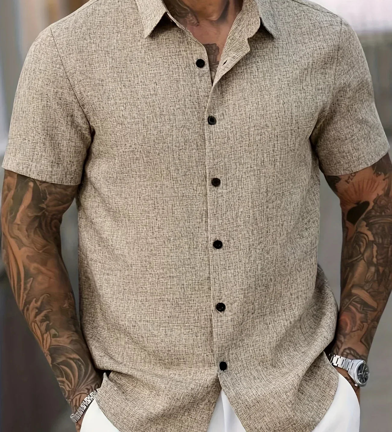 Здравчо - Лека риза с къс ръкав от лен