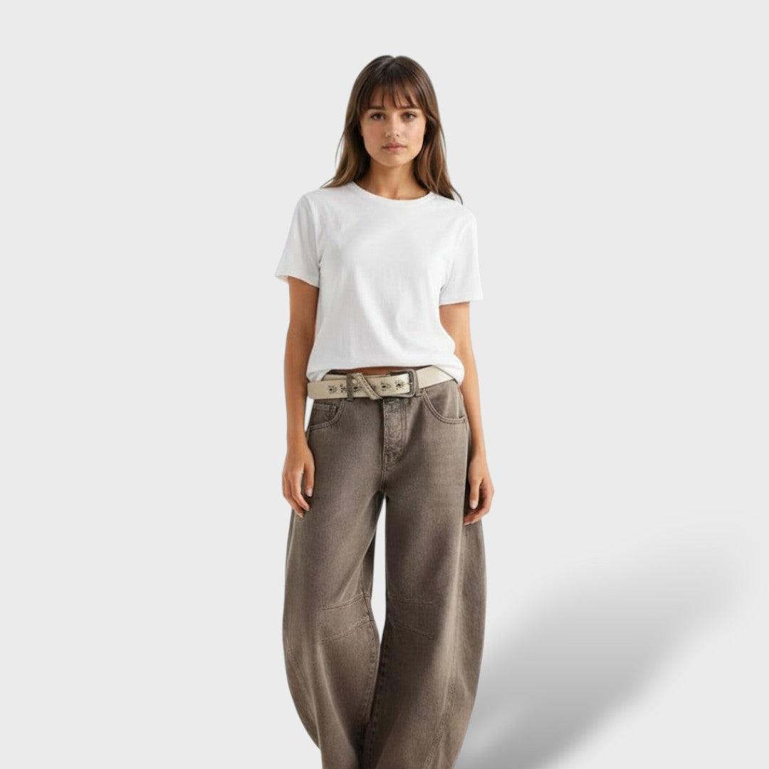 Дамски дънки с широк крачол