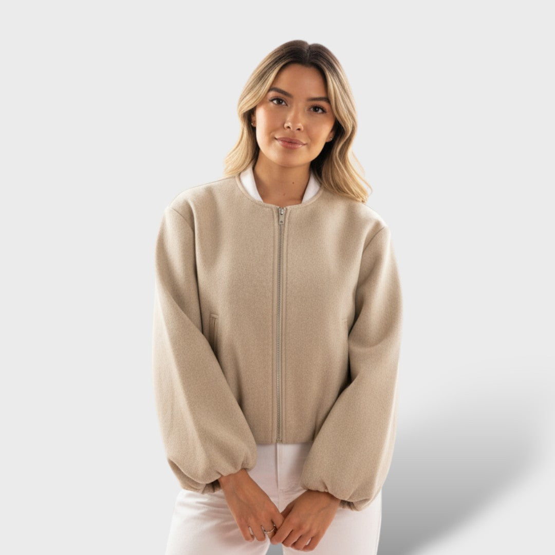 Мека бомбер якета с цип и еластичен подгъв