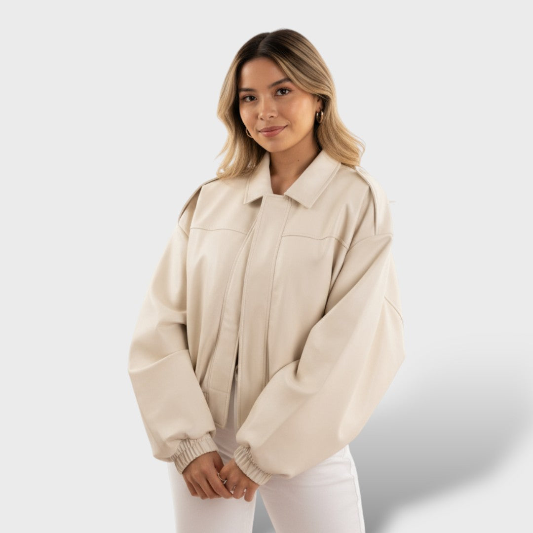 Бомбер яке с яка и винтидж стил