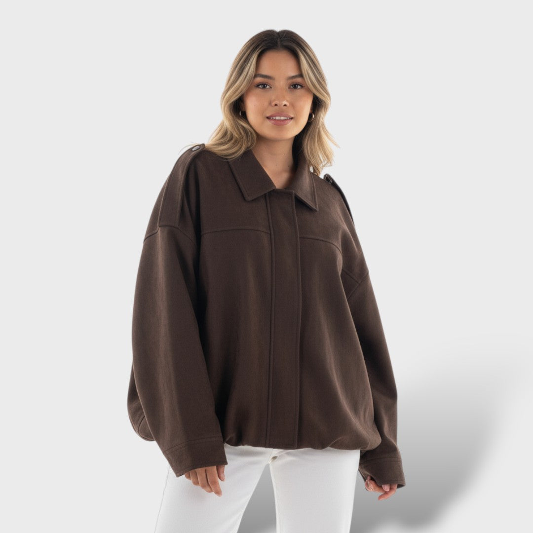 Бомбер яке с яка и винтидж стил