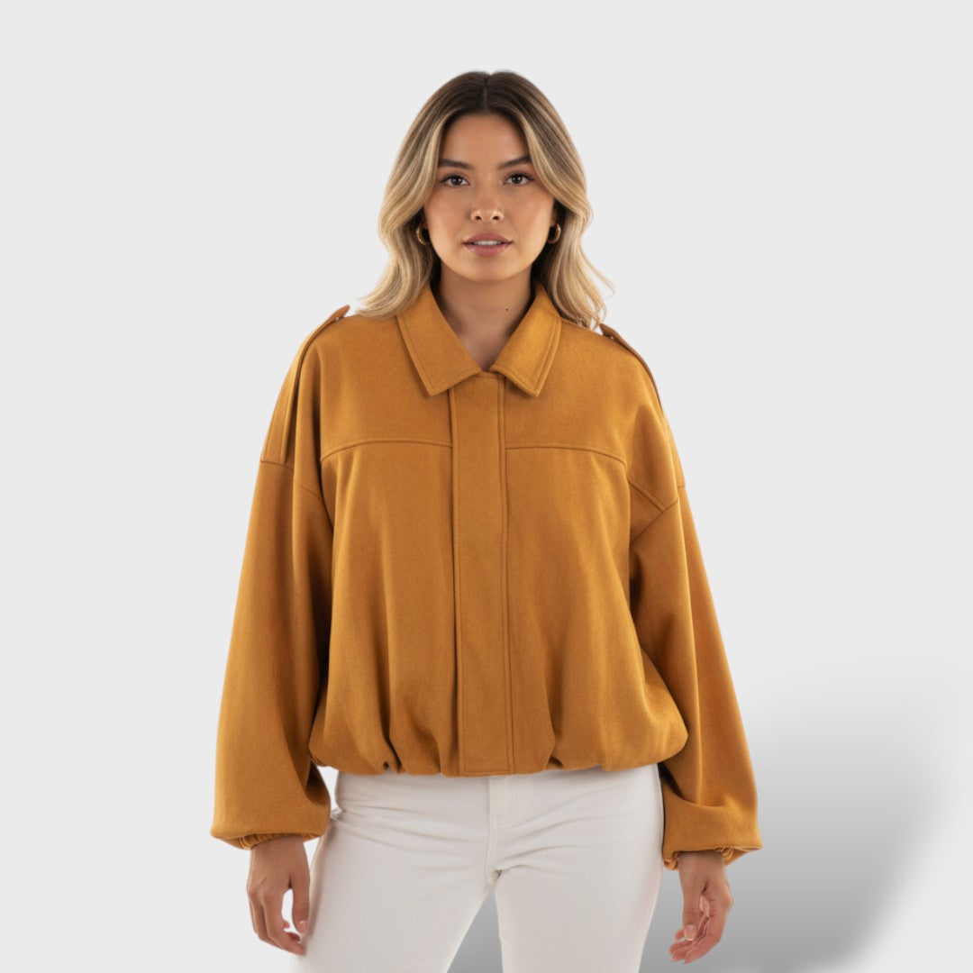 Бомбер яке с яка и винтидж стил