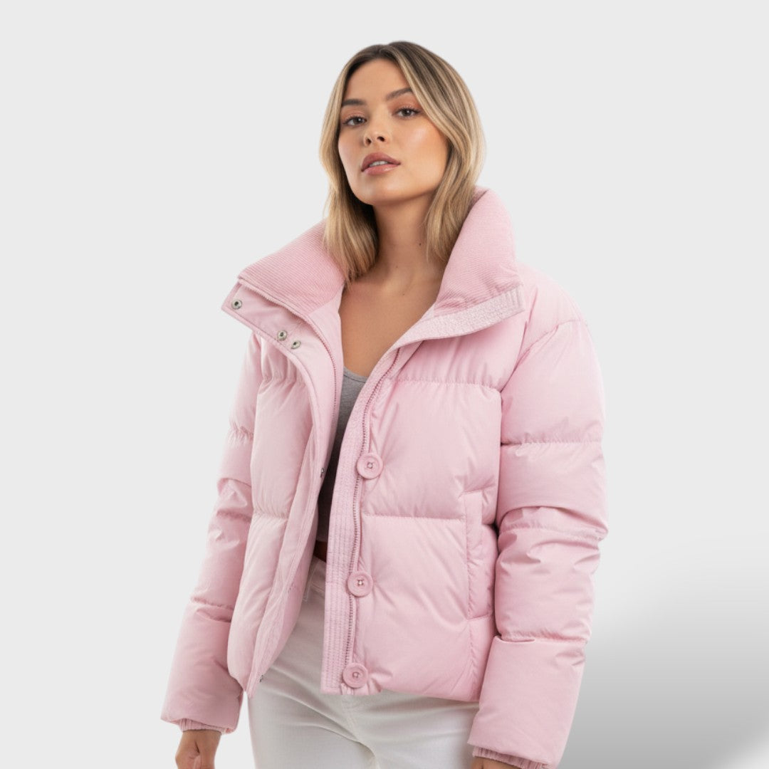 Къса Пухенка с Висок Яка и Пухов Пълнеж