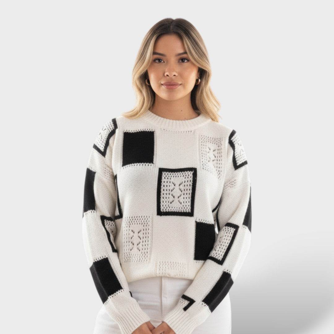 Дамски зимен елегантен топъл пуловер