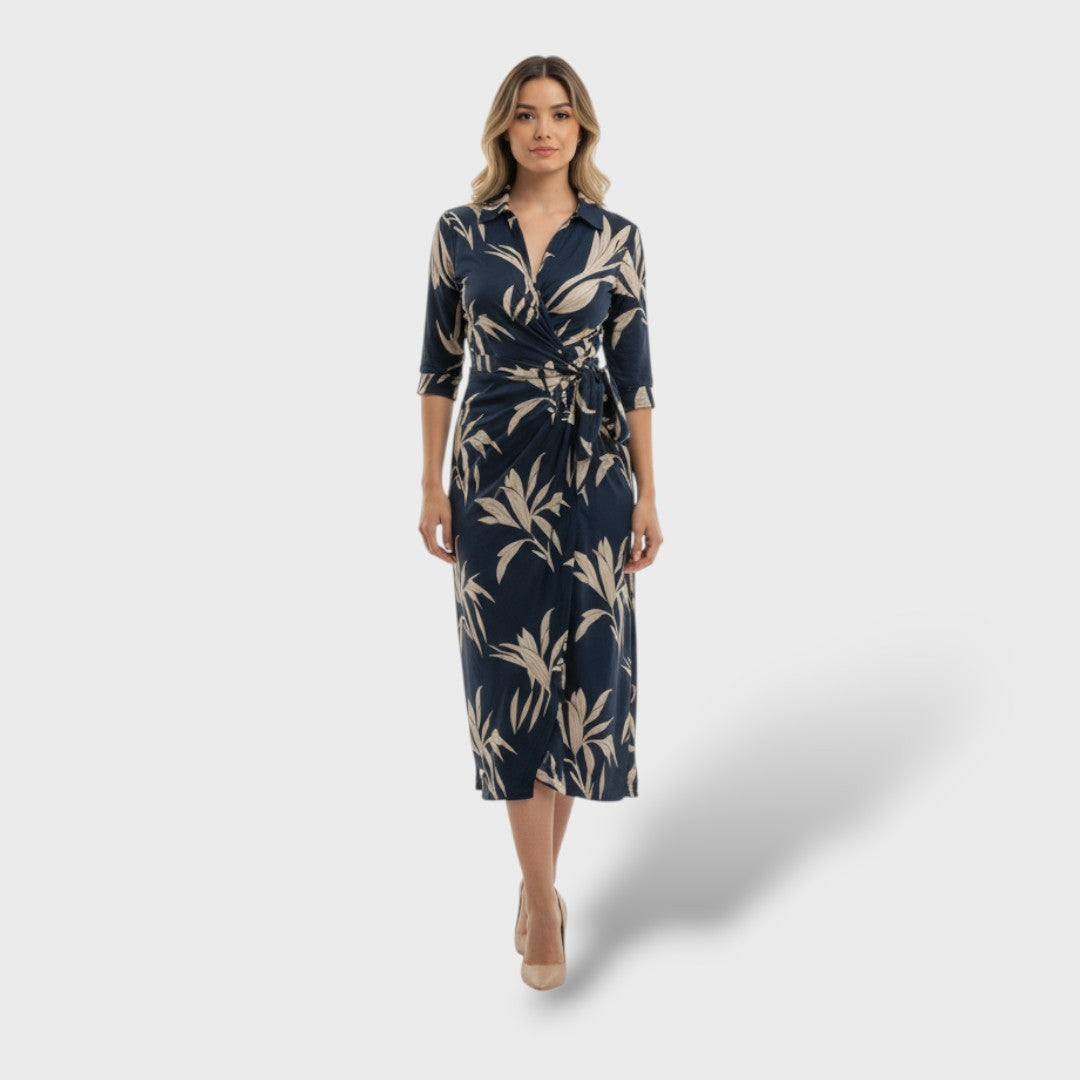 Елегантна обвита вечерна рокля