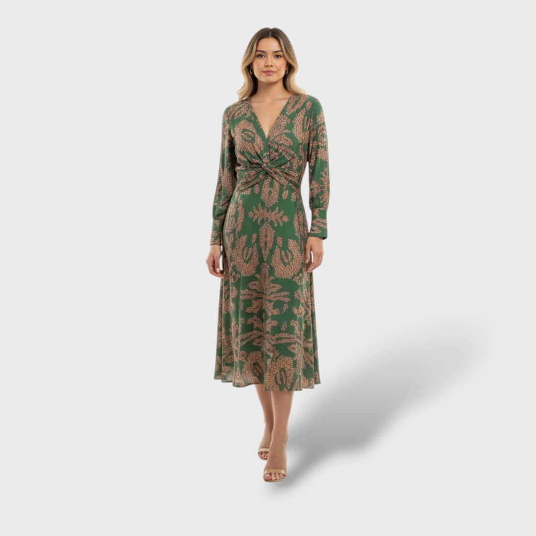 Елегантна макси бохо обвиваща рокля