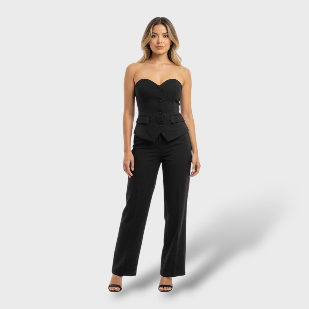 Комплект топ и широки панталони за жени