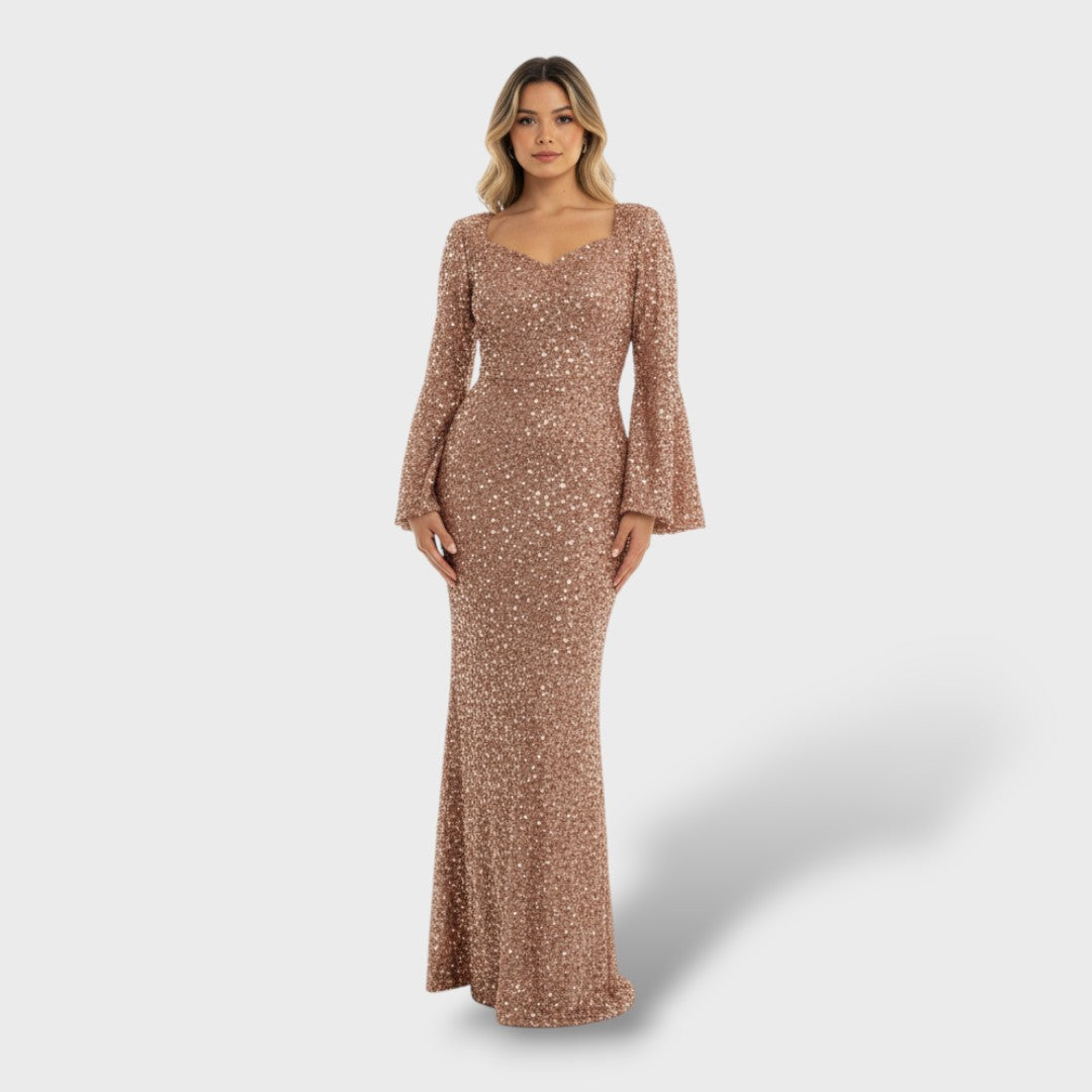 Рокля Русалка Жена С Дълги Ръкави