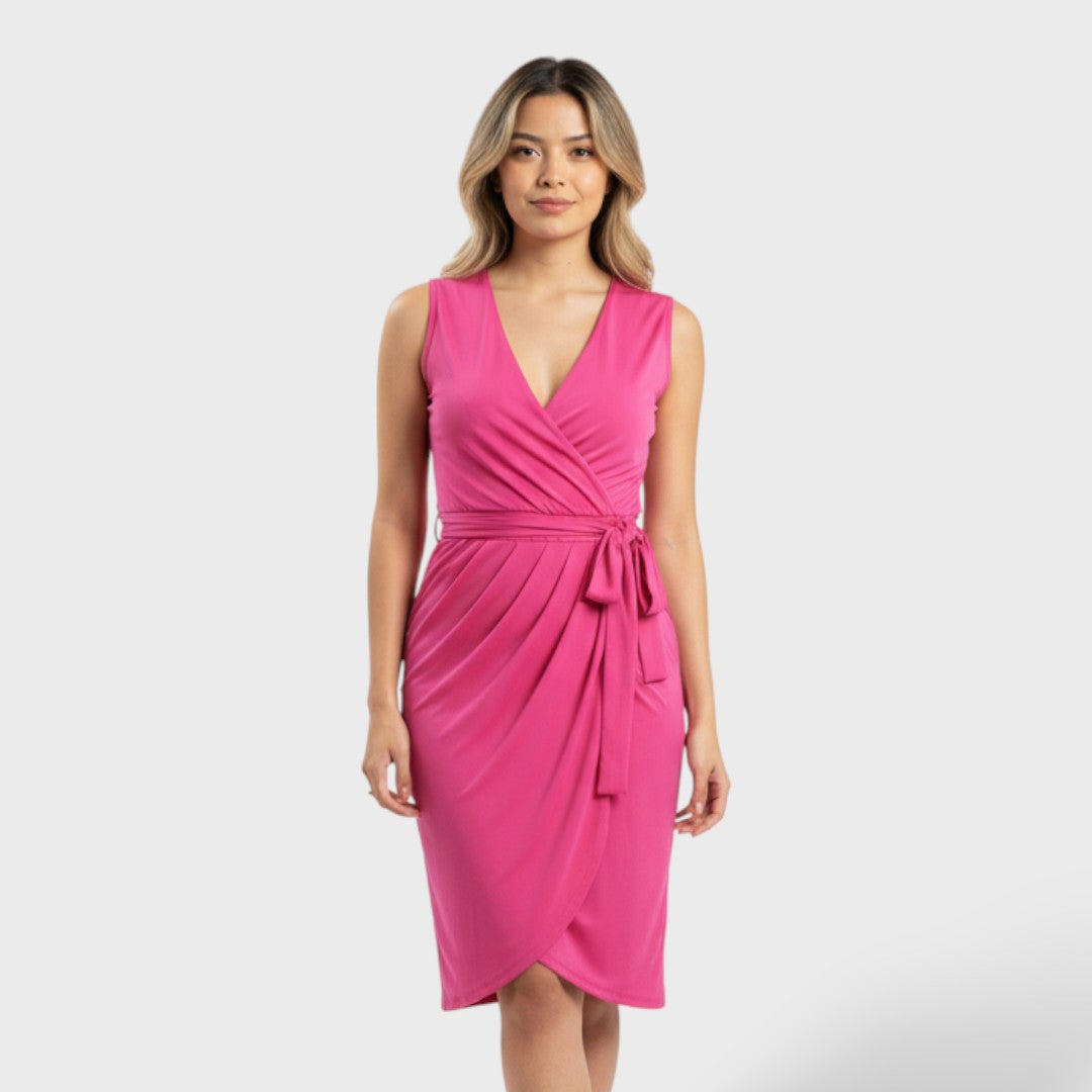 Елегантна кръстосана рокля за жени