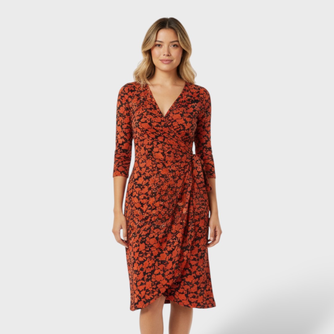 Елегантна кръстосана рокля за жени