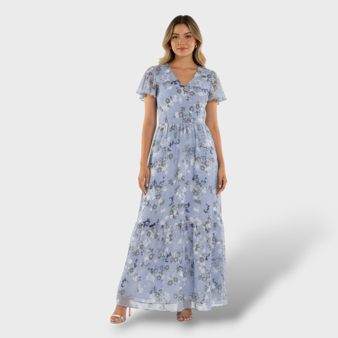 Дълга цветна рокля за парти