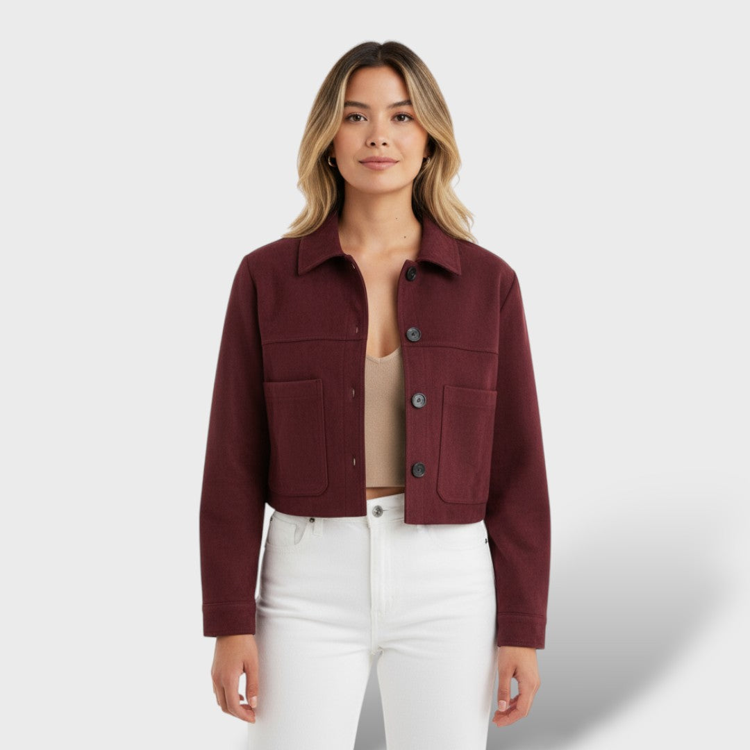 Късо яке от замша с джобове