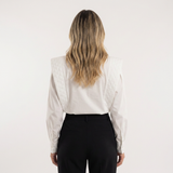 Chemise en Popeline de Coton Oversized à Épaules Structurées