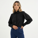 Chemise en Popeline de Coton Oversized à Épaules Structurées