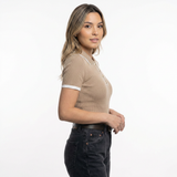 Polo en Coton Rayé avec Détails Contrastés