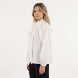 Blouse à volants surdimensionnée en vichy