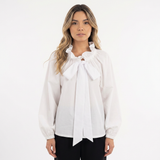 Blouse à volants surdimensionnée en vichy