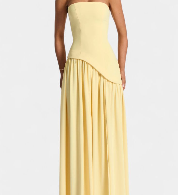 Райна Макси Рокля без Ръкави от Шифон с Боков Разрез