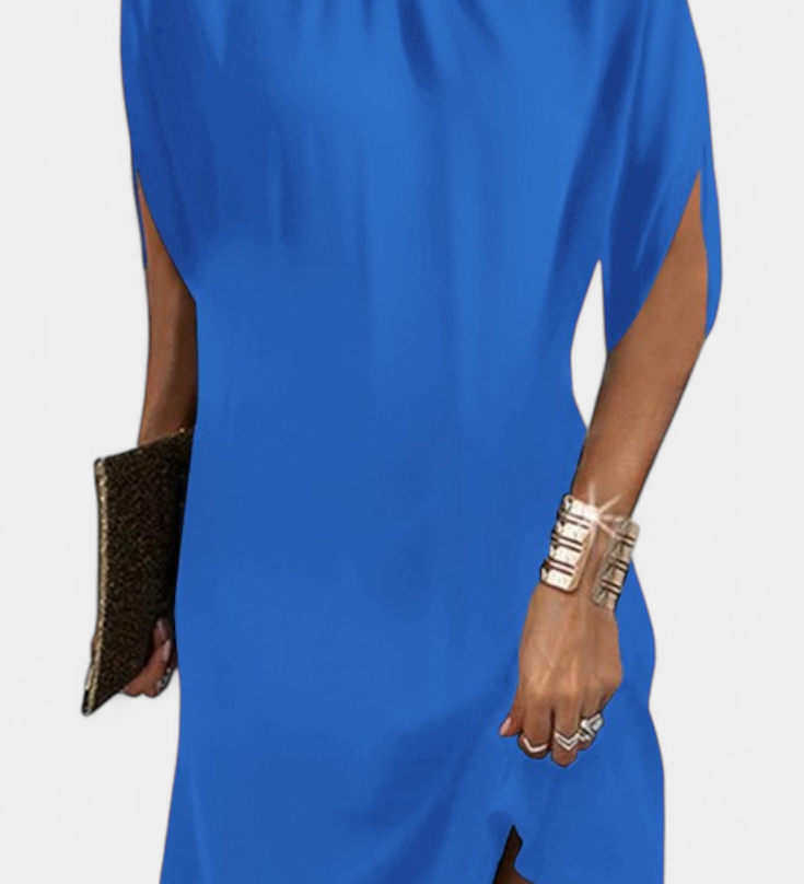 Ена Миди Рокля Без Временски Рамки с Кръгло Деколте