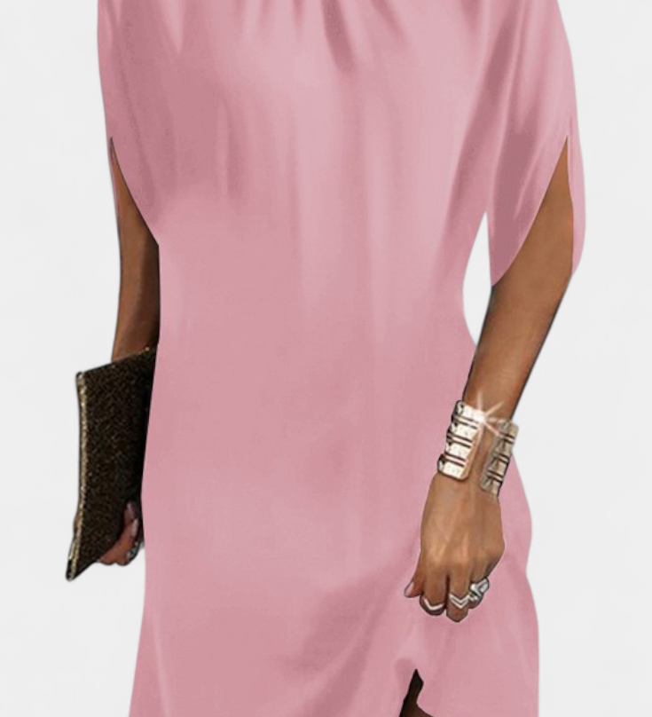 Ена Миди Рокля Без Временски Рамки с Кръгло Деколте