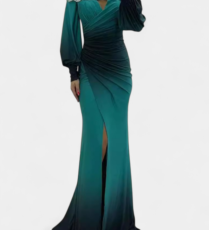 Силвяна Макси Рокля Омбре с Отворени Рамена