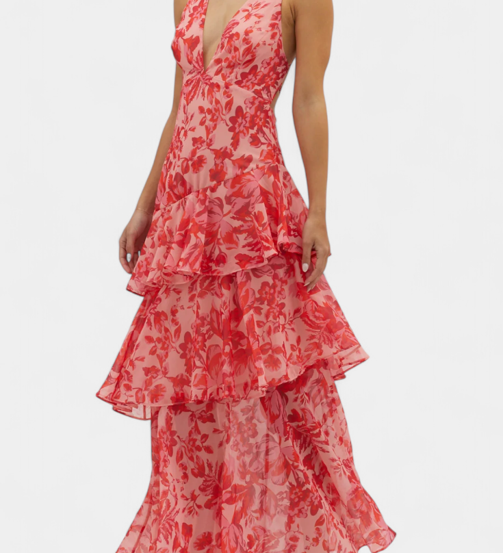 Валентина - Рокля от Шифон с V-Изрез и Пухкави Ръкави