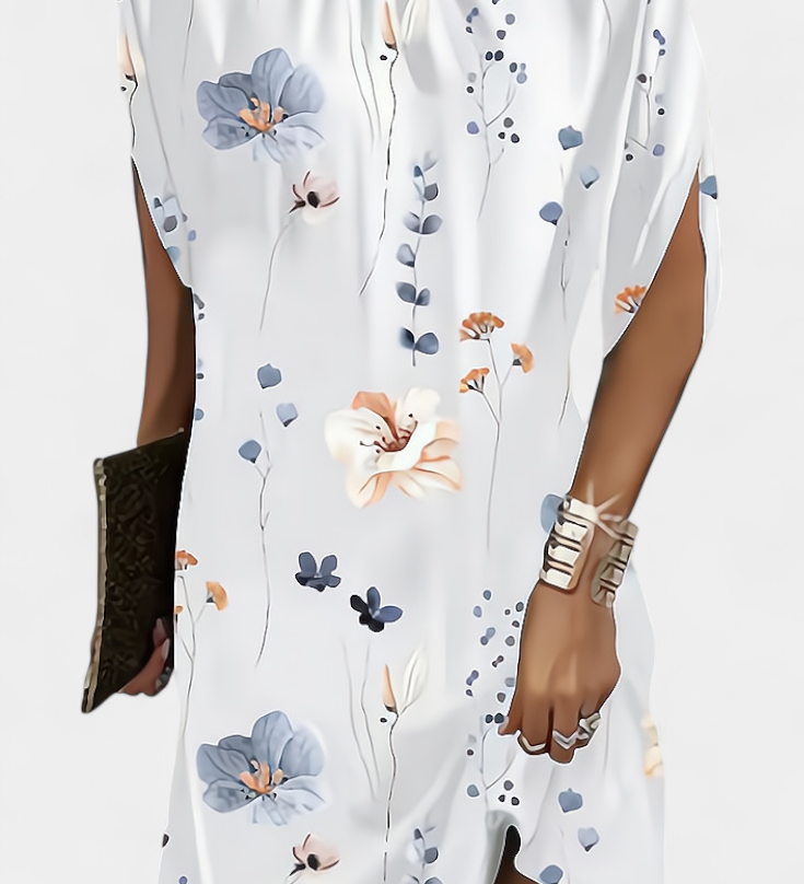 Ена Миди Рокля Без Временски Рамки с Кръгло Деколте