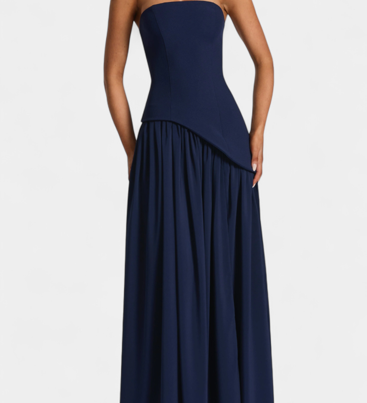 Райна Макси Рокля без Ръкави от Шифон с Боков Разрез