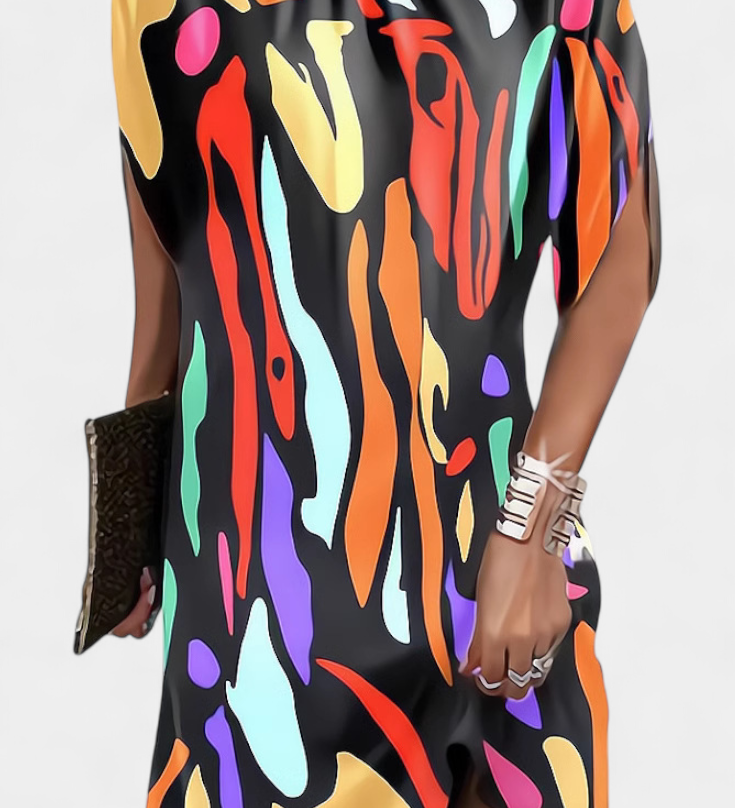 Ена Миди Рокля Без Временски Рамки с Кръгло Деколте