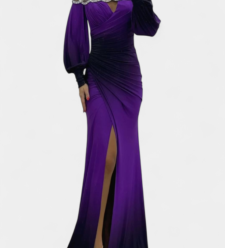 Силвяна Макси Рокля Омбре с Отворени Рамена