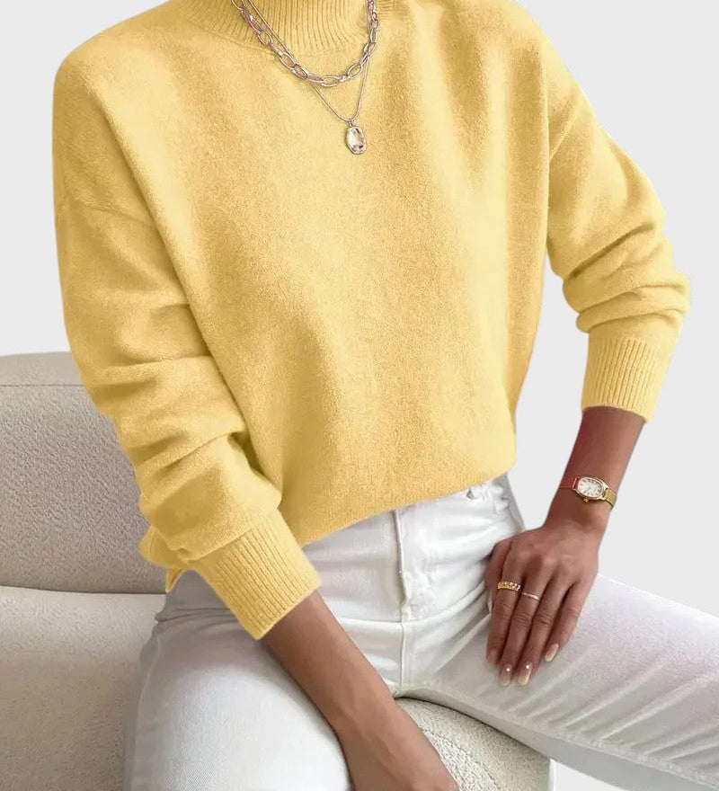 Marieta™ - Плетен пуловер с висока яка